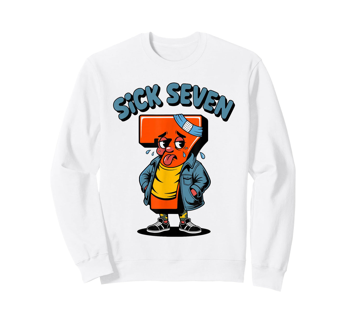 Funny Sick Seven Meme Six Seven Wordplay Halloween Costume T-Shirt