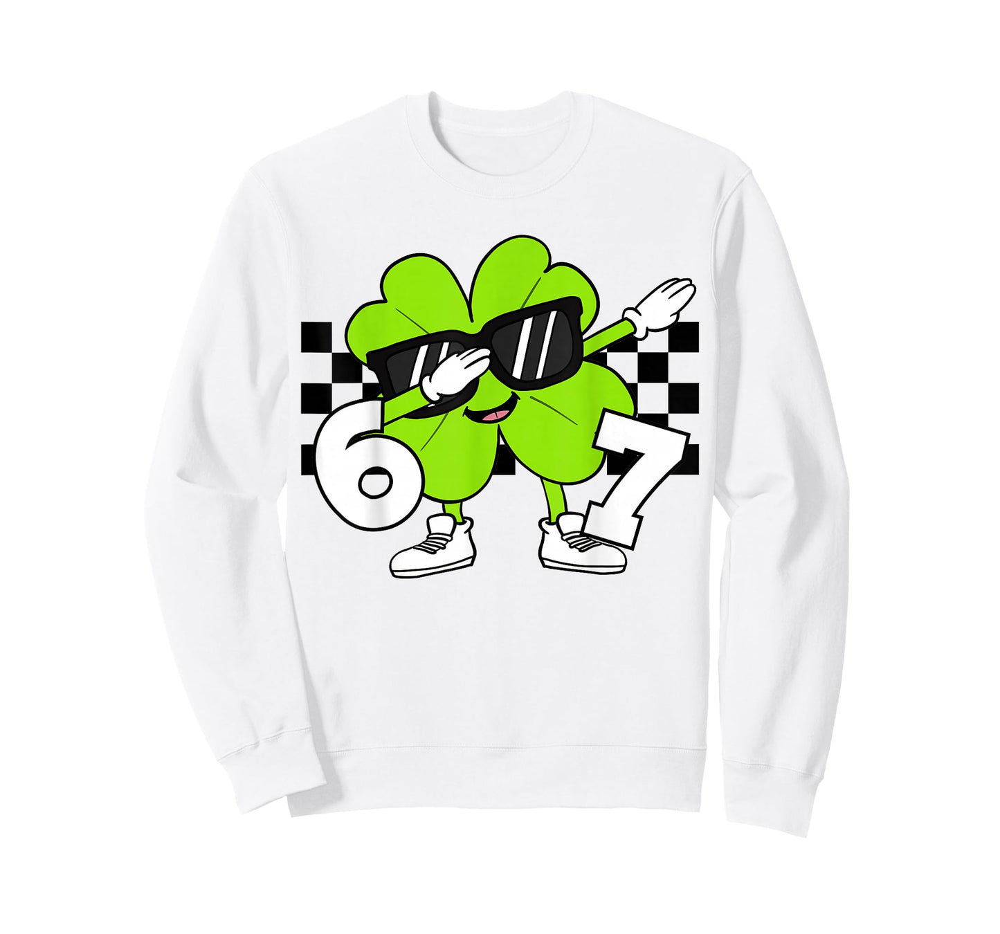Boys St Patricks Day Dabbing Shamrock Clover 67 Six Seven T-Shirt