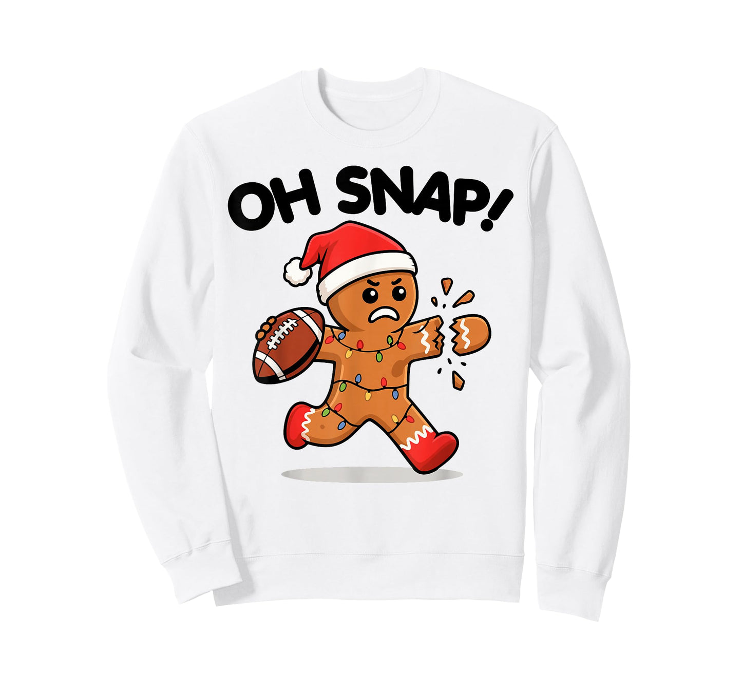 Oh Snap Football Xmas Gingerbread Man Christmas Boys Kids T-Shirt