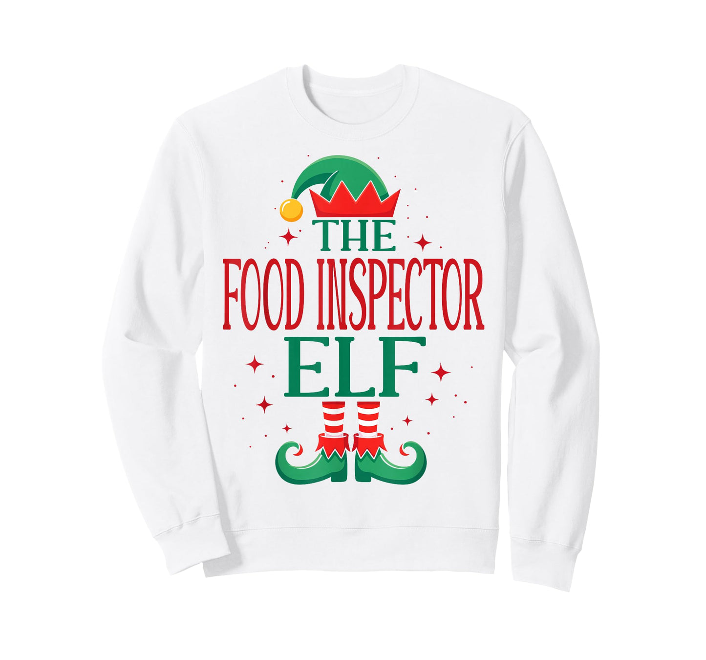 Funny Food Inspector Elf Christmas Holiday for Medical Staff T-Shirt