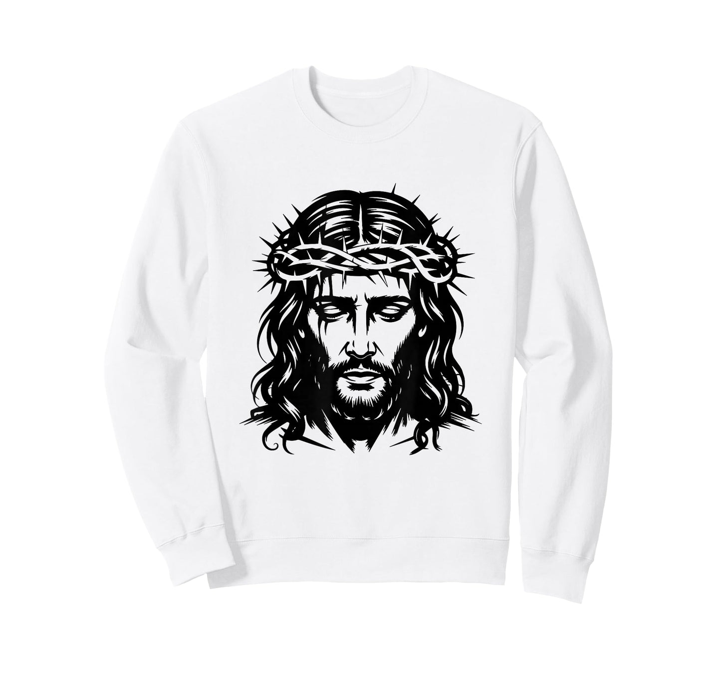Jesus Crown of Thorns Black and White Faith T-Shirt