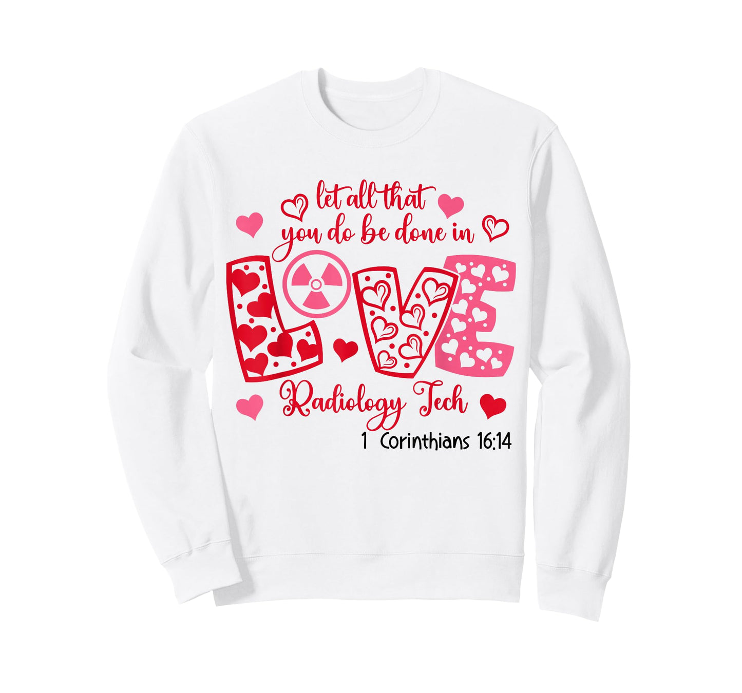 Retro Love Radiology Tech Xray Valentines Day Bible Verse T-Shirt