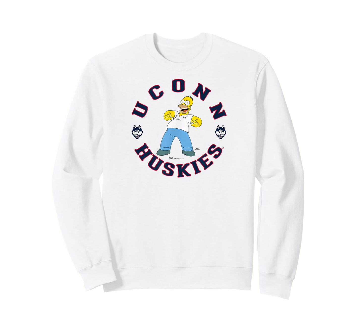 Connecticut Huskies Simpsons Homer Gray Officially Licensed T-Shirt