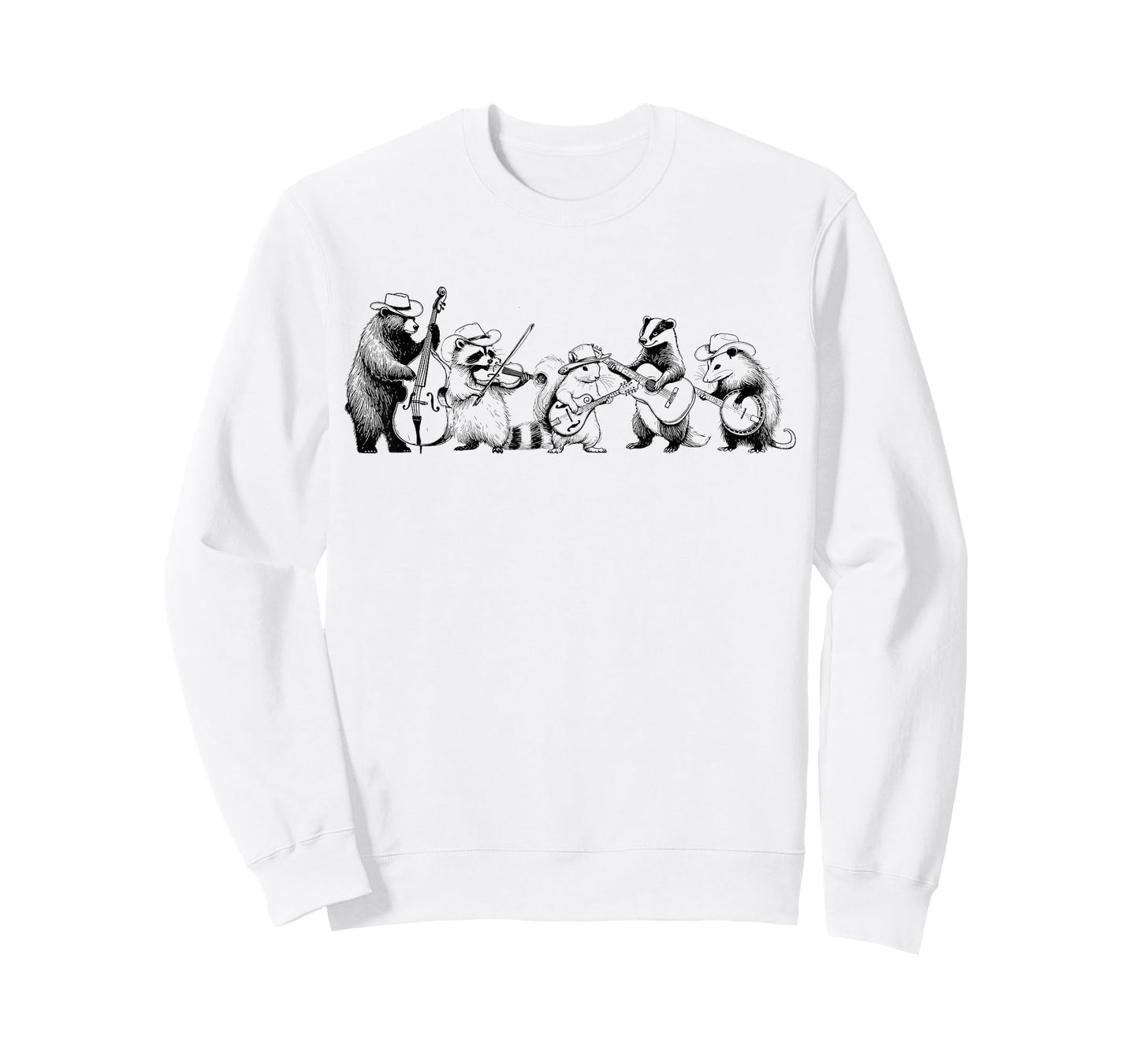 Funny Forest Animal Band Playing Instruments Music Lover T-Shirt