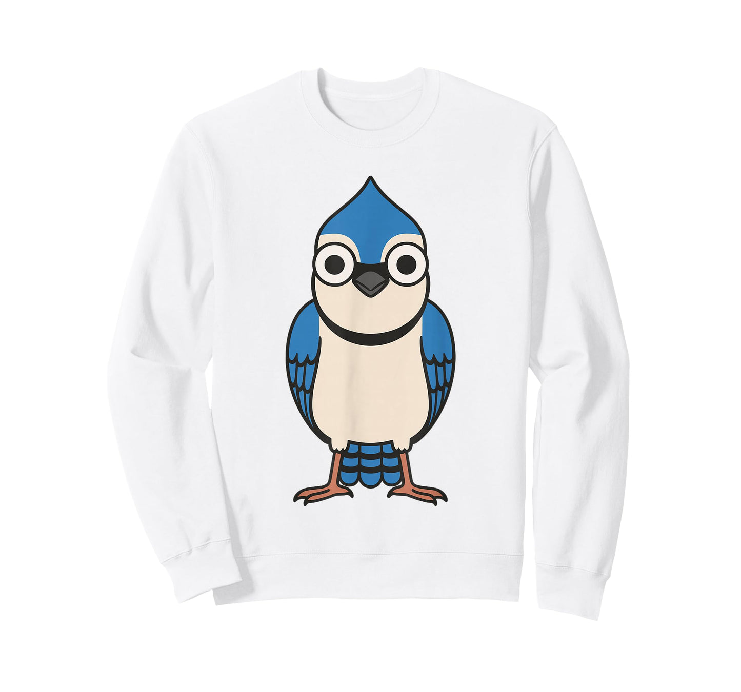 Cute Blue Jay Bird Cartoon Design T-Shirt