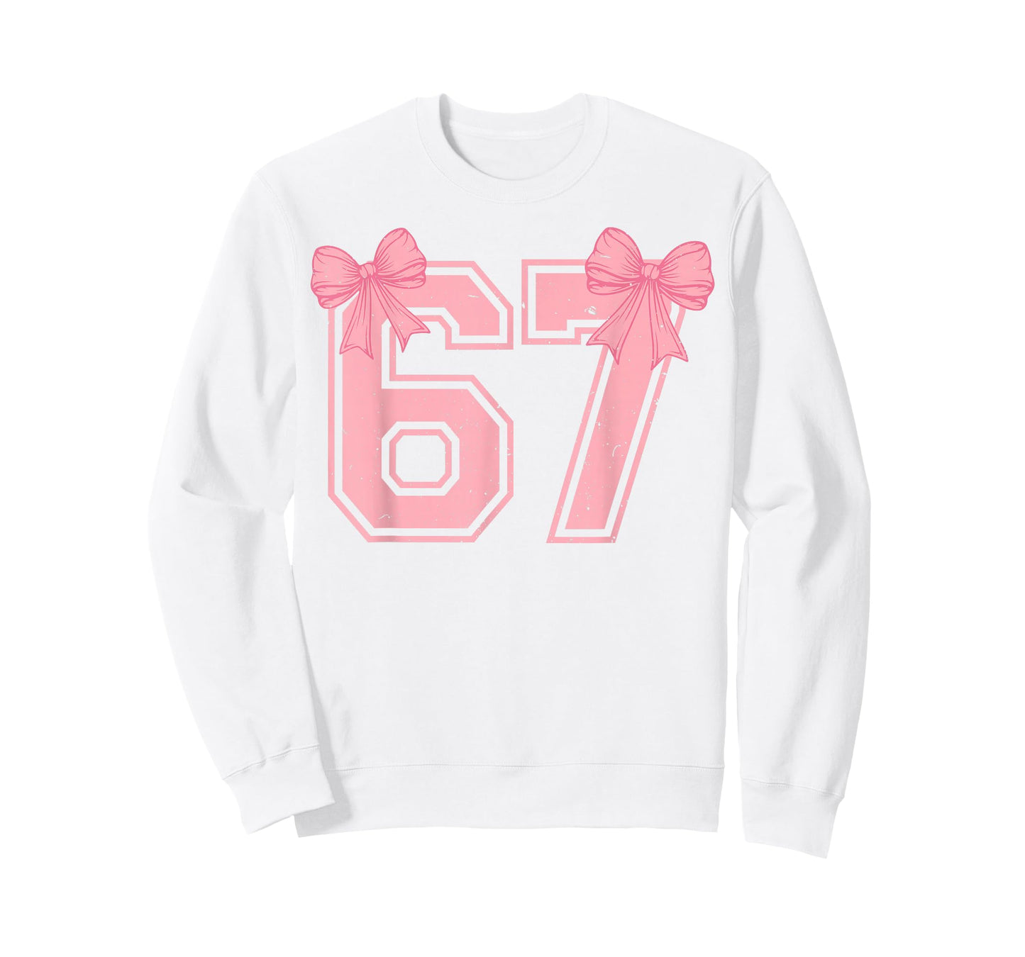 67 Six Seven Meme Coquette Pink Bow 6 7 Gen Alpha Slang Girl T-Shirt