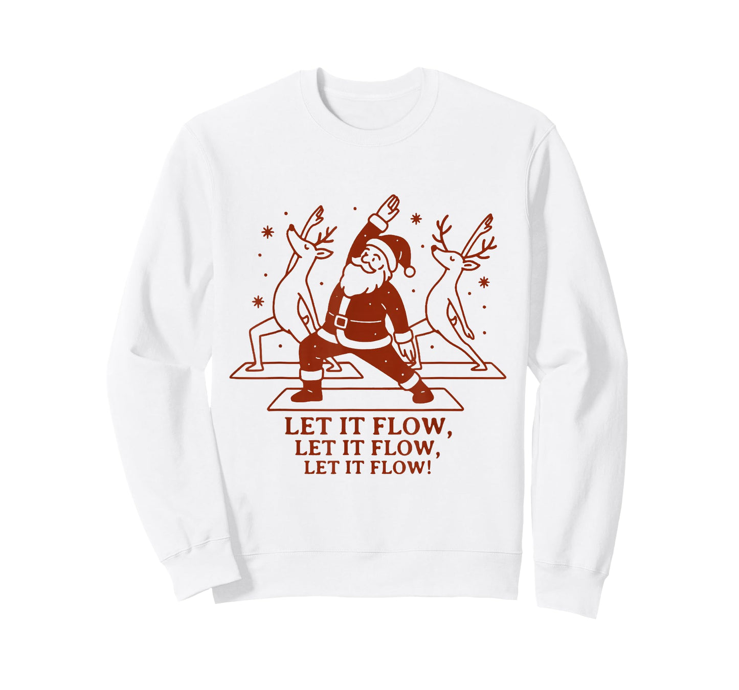 Let It Flow Yoga Santa, Funny Christmas Yoga T-Shirt