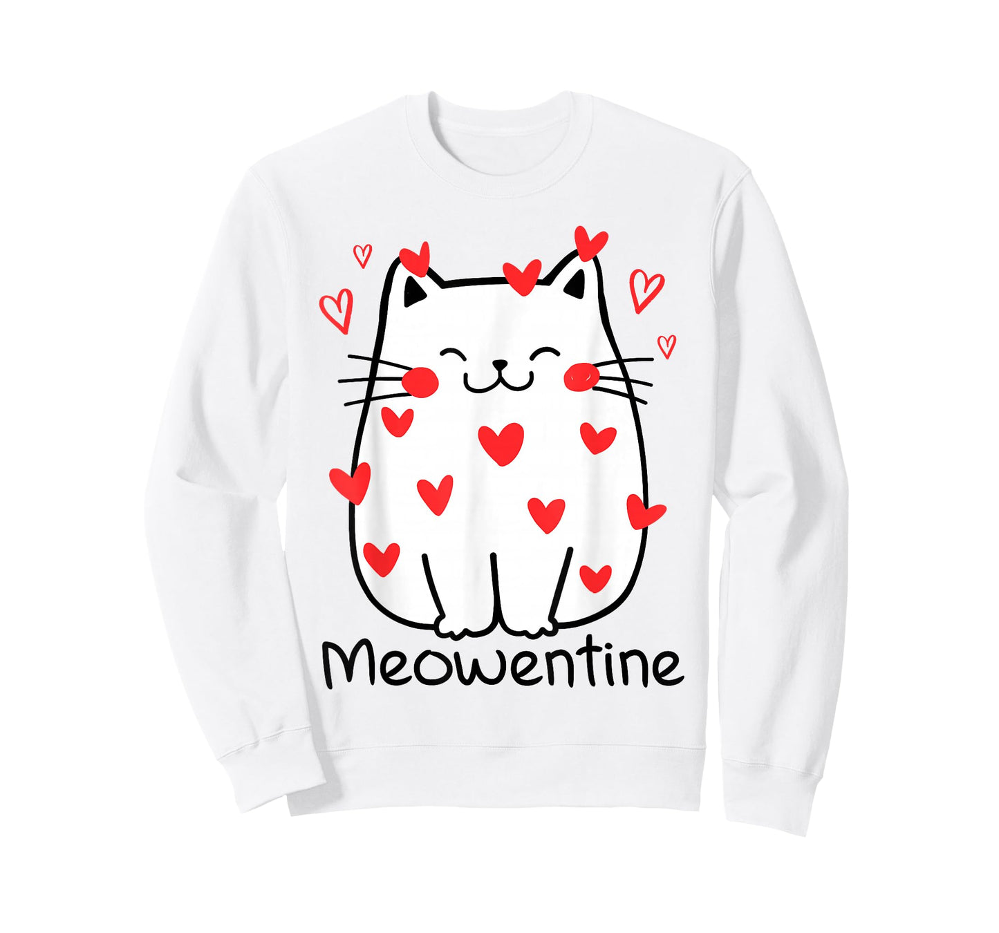 Meowentine Cute Cat Valentines Day Heart Meow Kitty Kitten T-Shirt