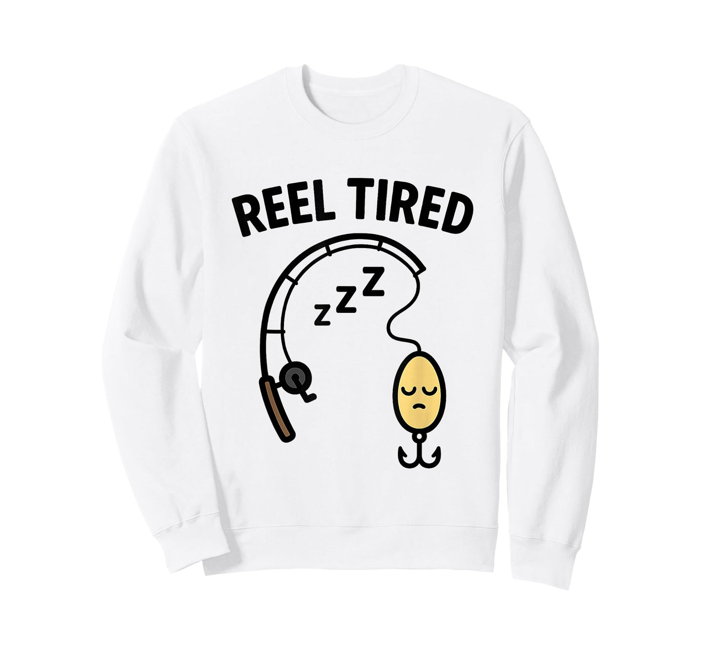 Funny Reel Tired Fishing Lure Pun Fisherman Dad Joke Angler T-Shirt