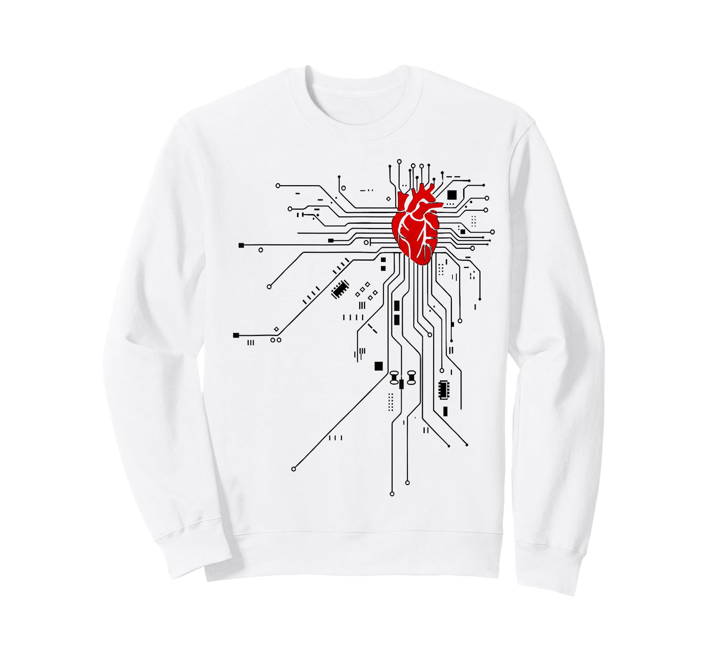 Heart and Circuit Board Design for Tech Lovers T-Shirt