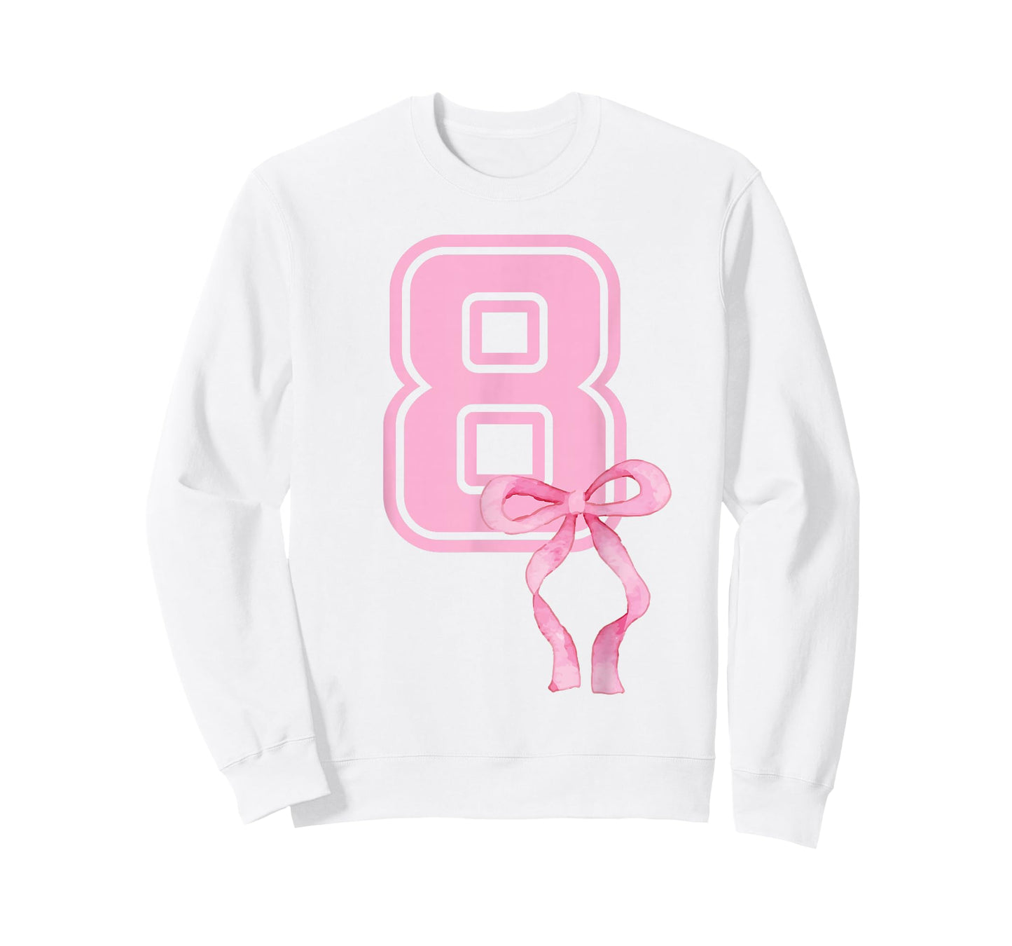 8th Birthday Girl Coquette Pink Bows Eight Years Old Party T-Shirt