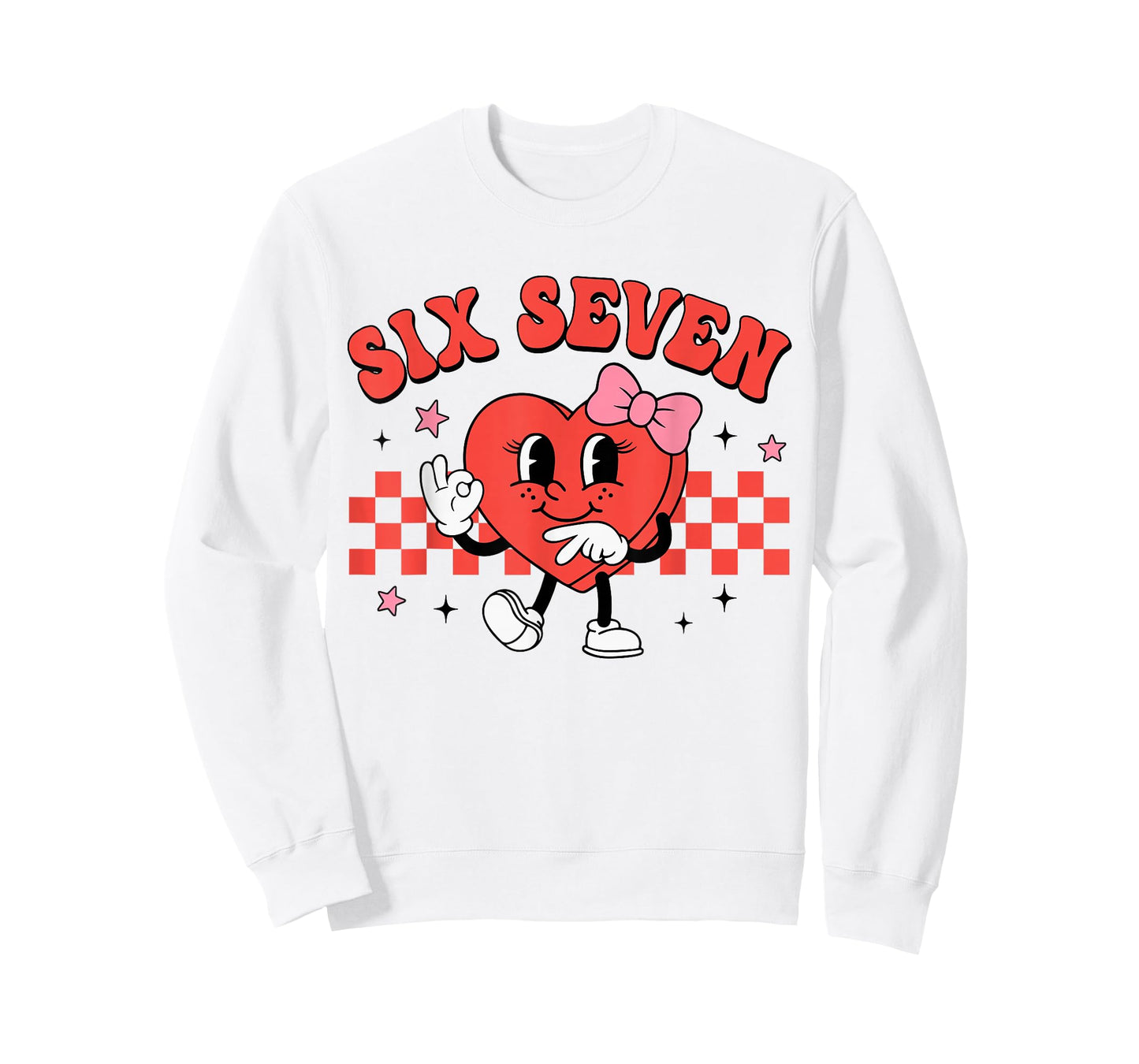 Valentine Six Seven Heart Funny 67 Checkered Print for Girl T-Shirt