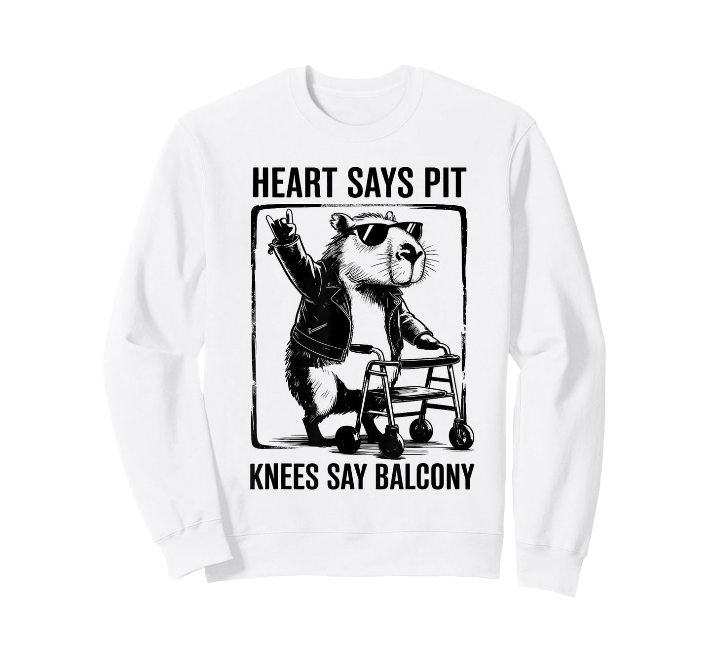Heart Says Pit Knees Say Balcony Funny Festival Graphic T-Shirt