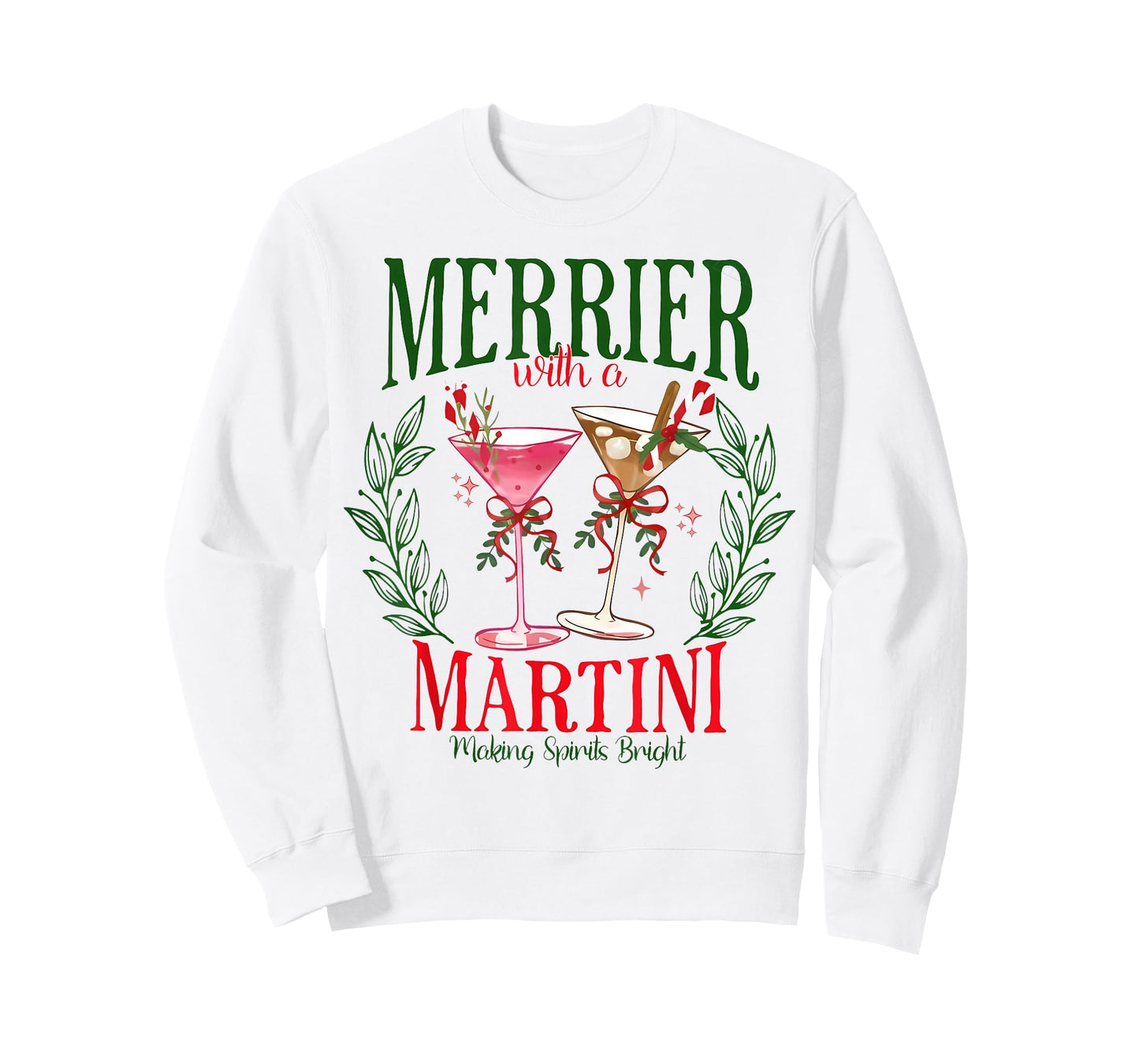 Merrier with A Martini Funny Bachelorette Merry Christmas T-Shirt