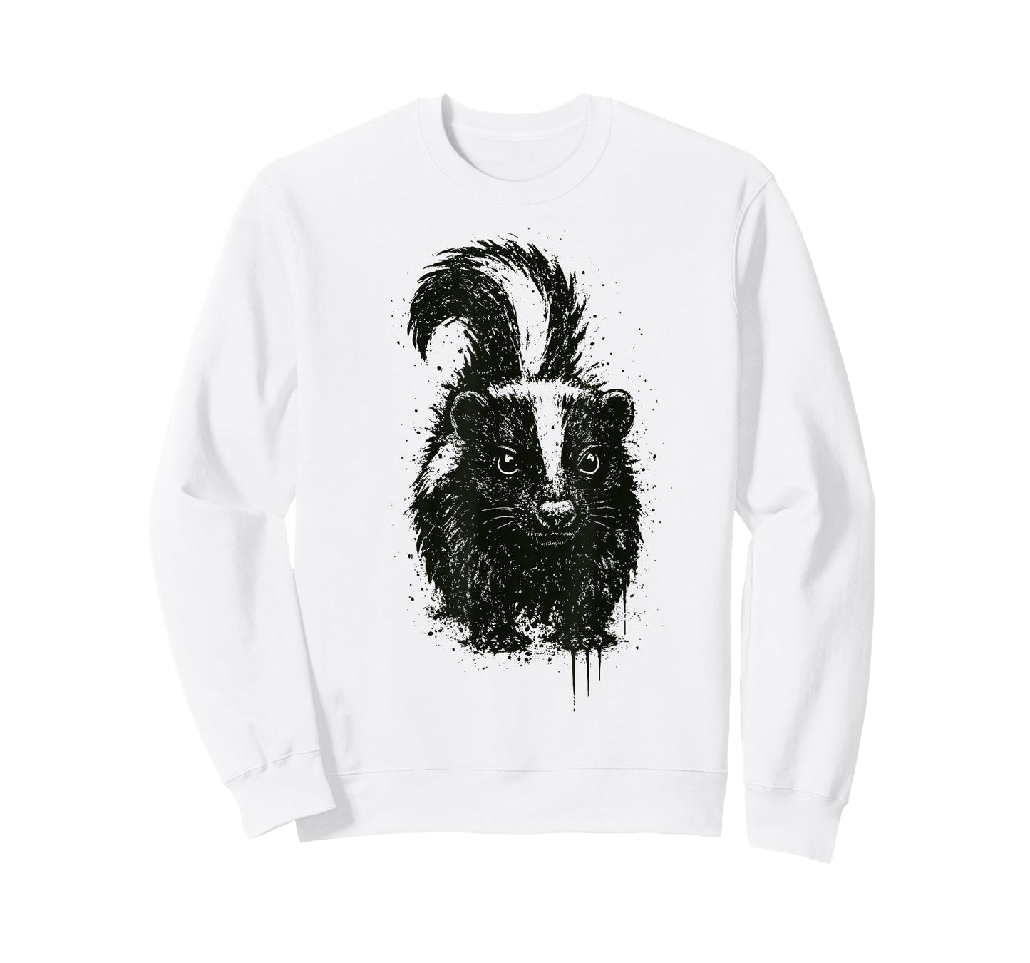 Skunk Ink Art Grunge Aesthetic Pest Forest Animal Portrait T-Shirt