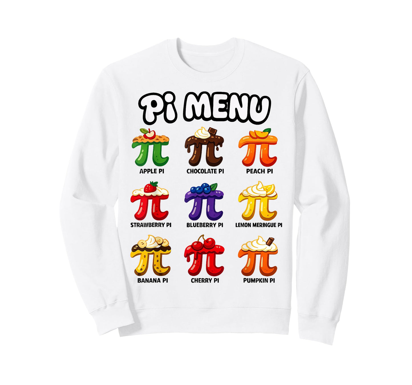 Pi Menu 3.14 Funny Fruit Pi Day Math Teacher & Pie Lover T-Shirt