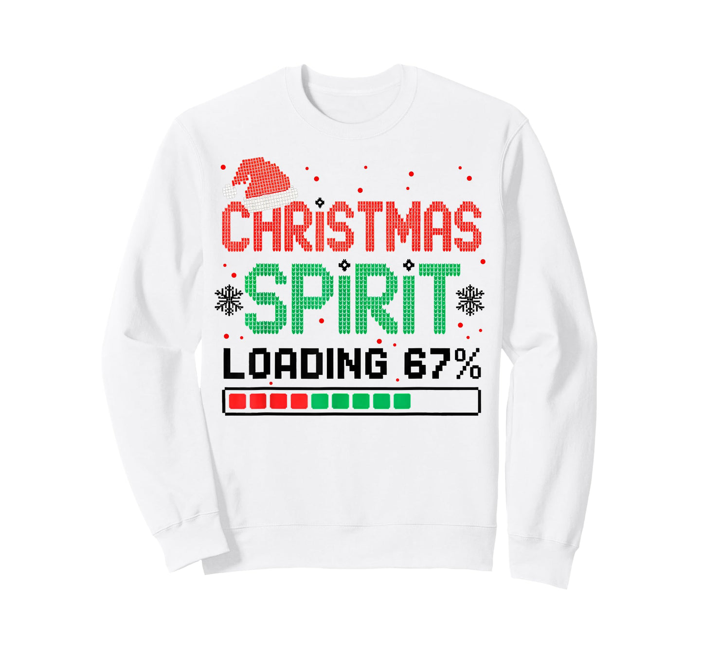 Funny 67 Six Seven Christmas Spirit Loading 67% Xmas Ugly T-Shirt