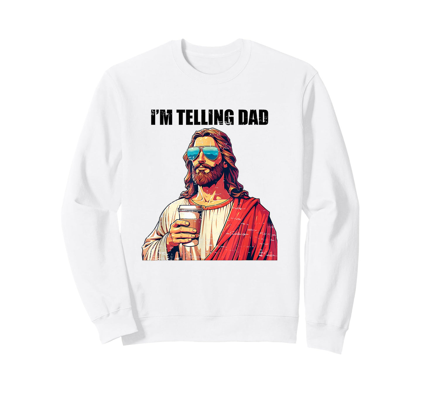 Retro I'm Telling Dad Funny Religious Christian Jesus T-Shirt