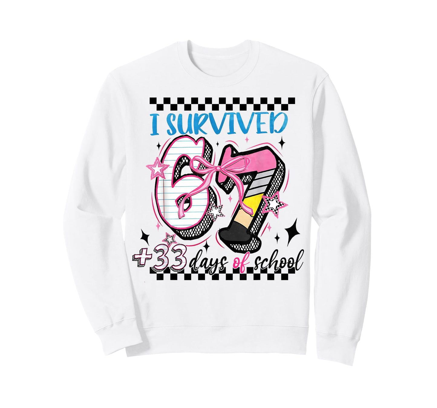 I Survived 67 33 Days of School 100th Day of School Teacher T-Shirt