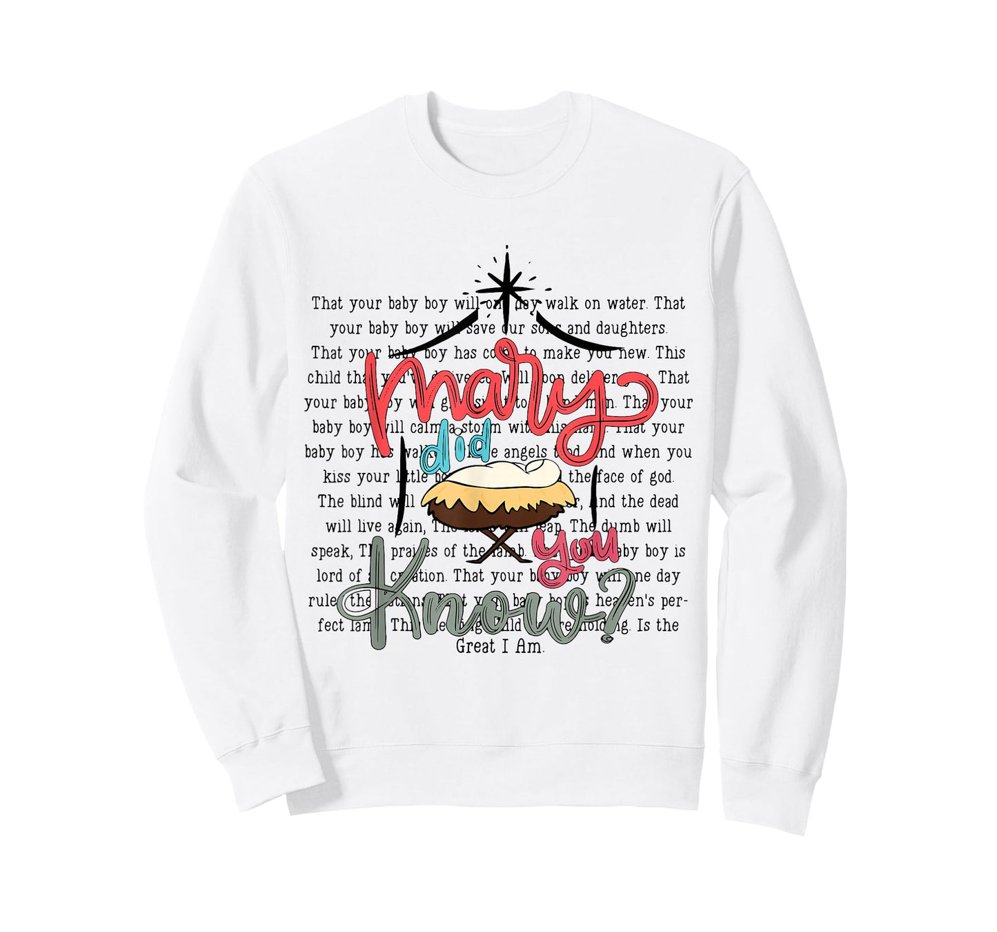 Mary Did You Know Christian Christmas Bible Verse Jesus Xmas T-Shirt
