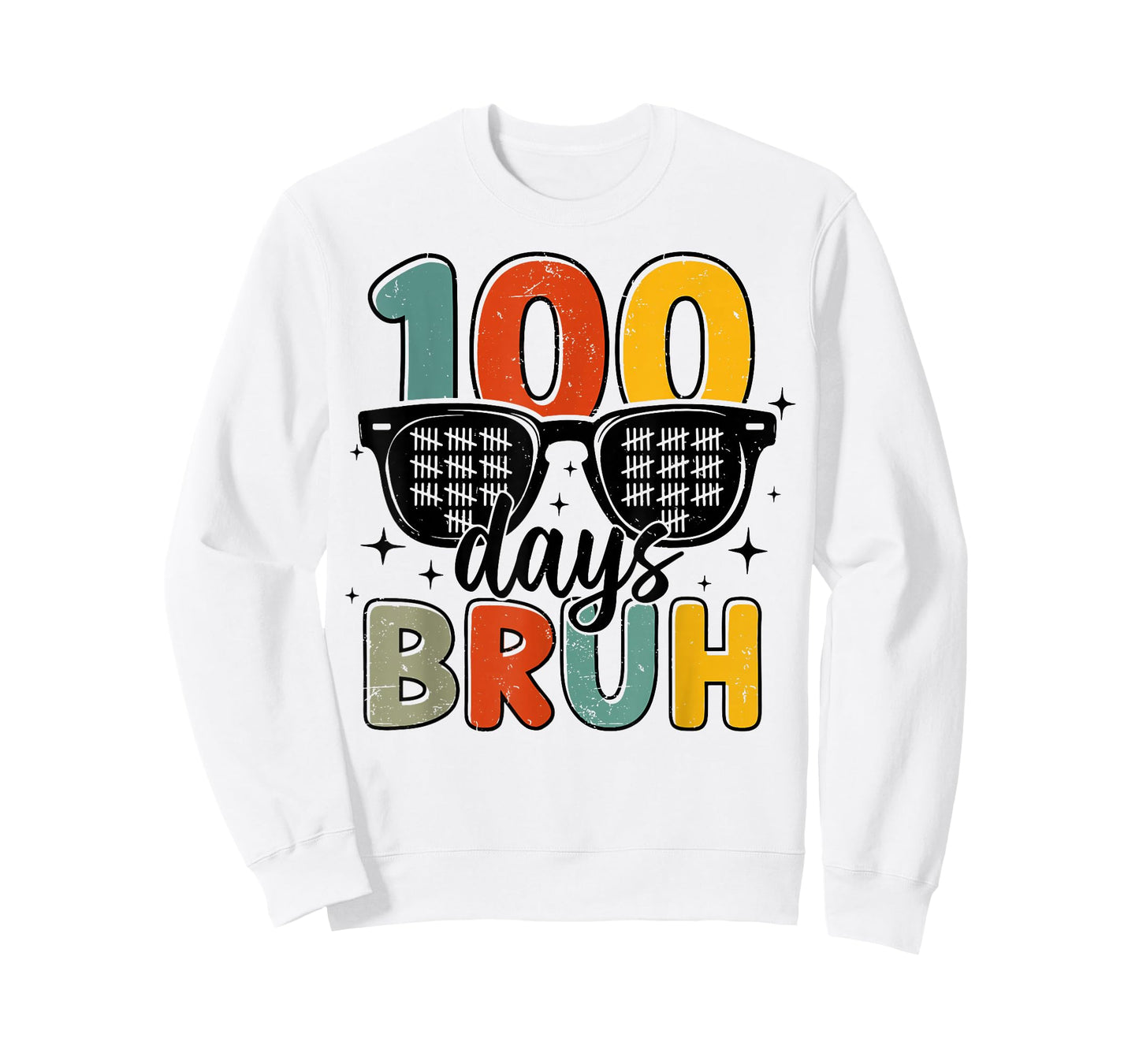 Bruh 100 Days of School 100th Day of School Sunglasses Boys T-Shirt
