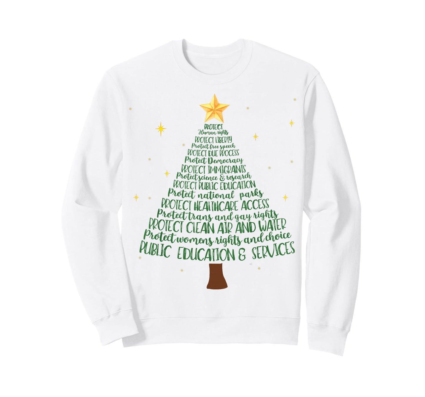 Liberal Christmas Tree Protect Freedom Equality and Justice T-Shirt