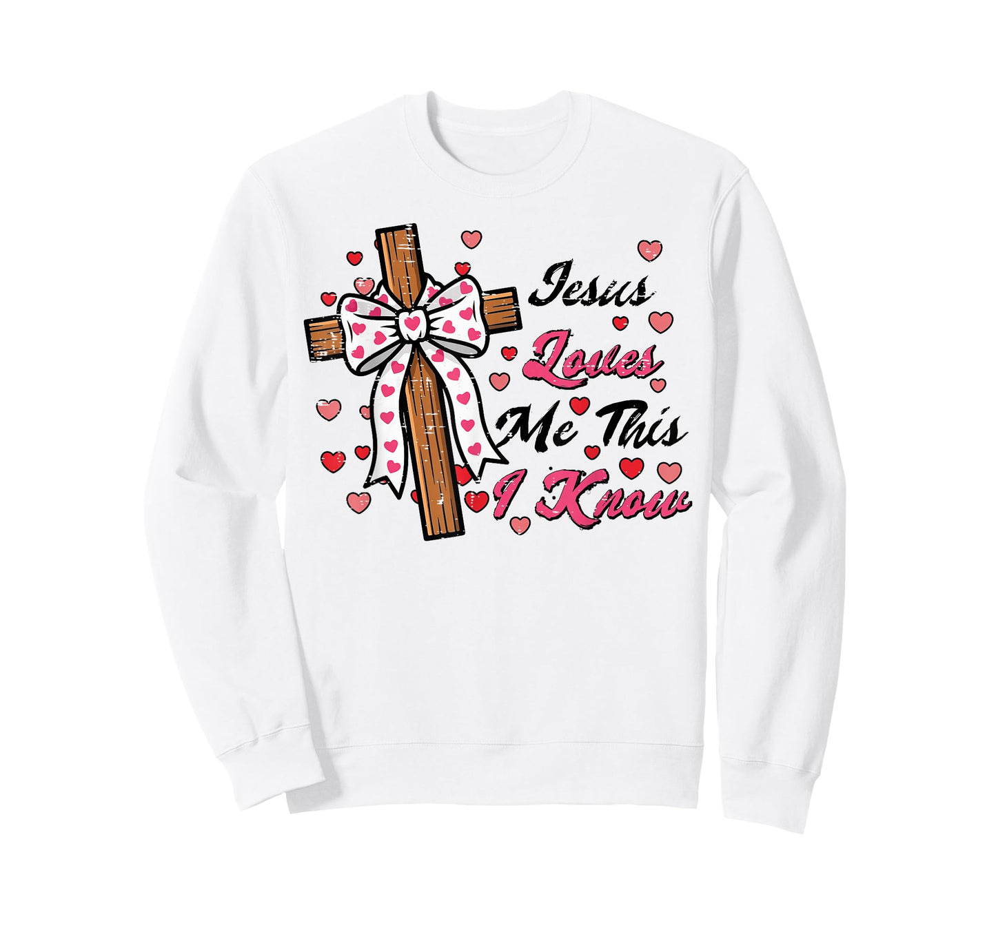 Valentines Day Jesus Loves Me Religious Christian Women Kids T-Shirt
