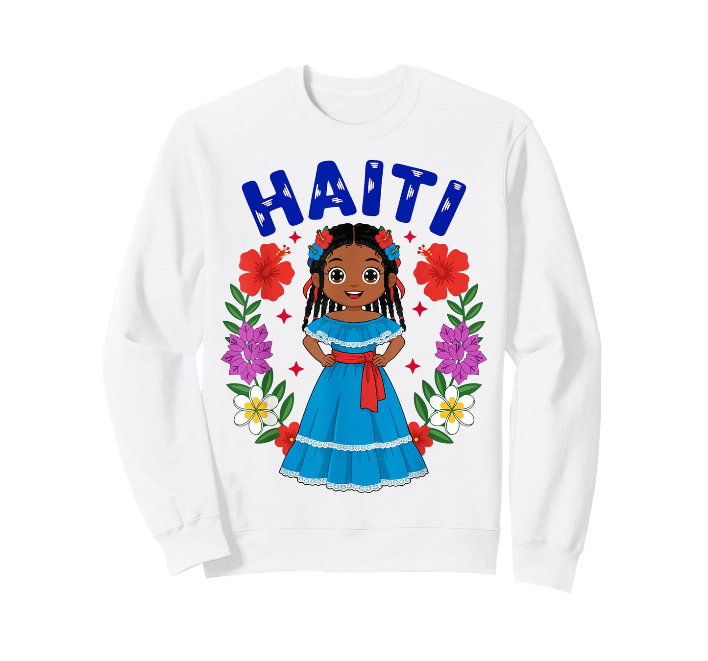 Haiti Haitian Girl Traditional Dress Flowers Heritage T-Shirt