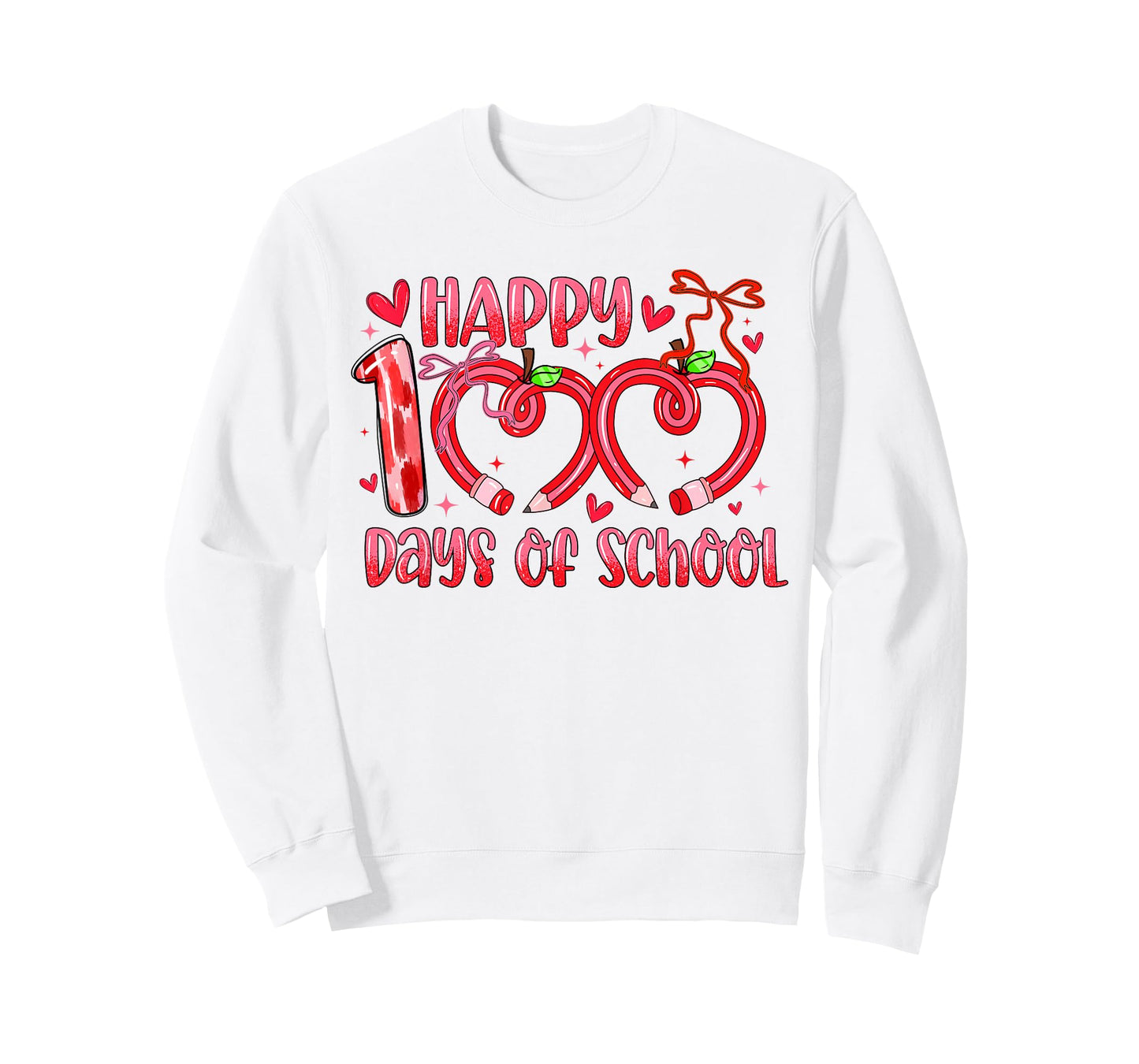 Happy 100 Days of School Bow 100th Day of School Coquette T-Shirt
