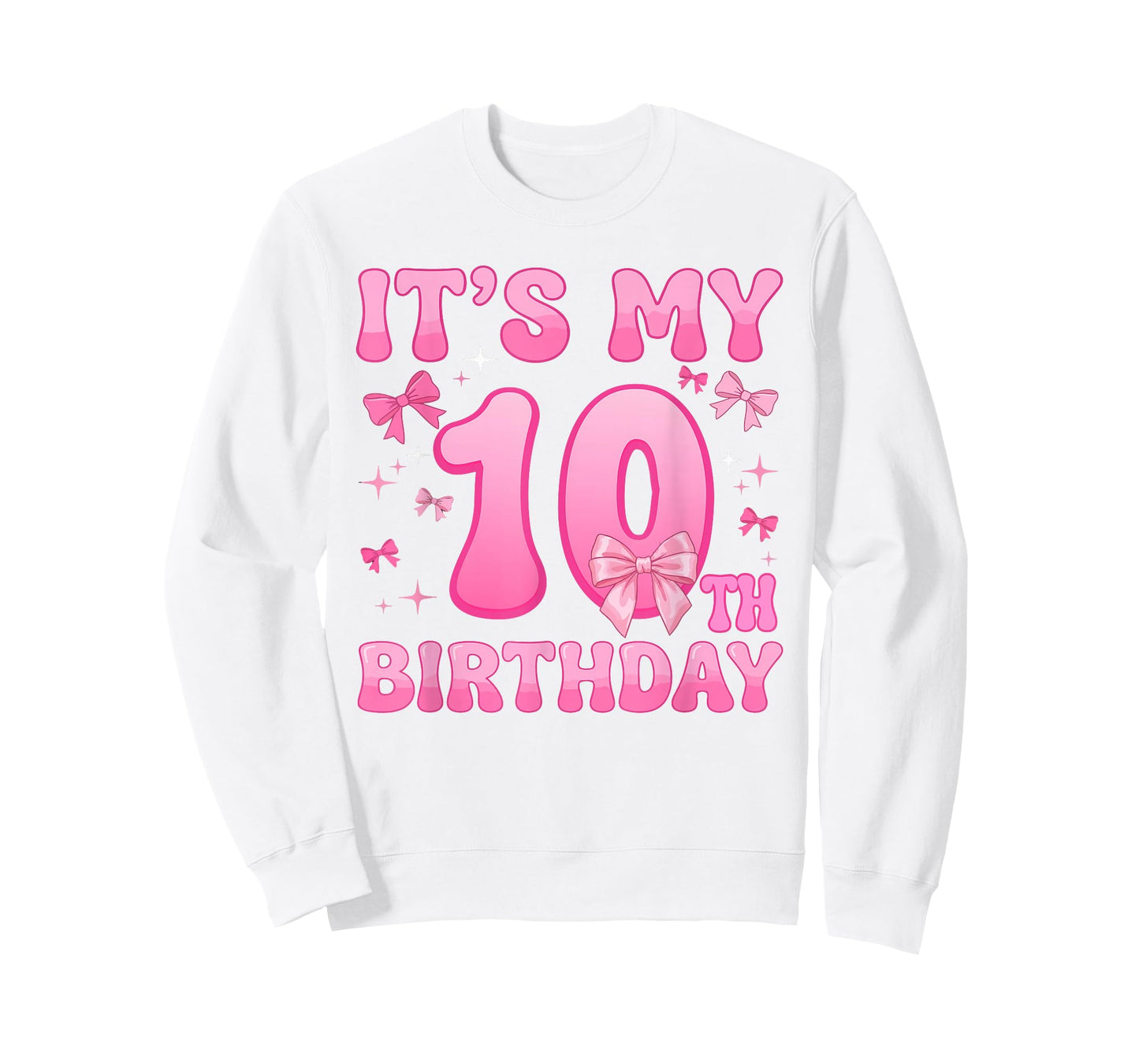 10th Birthday Shirt Girls Coquette Bow Ten 10 Year Old T-Shirt