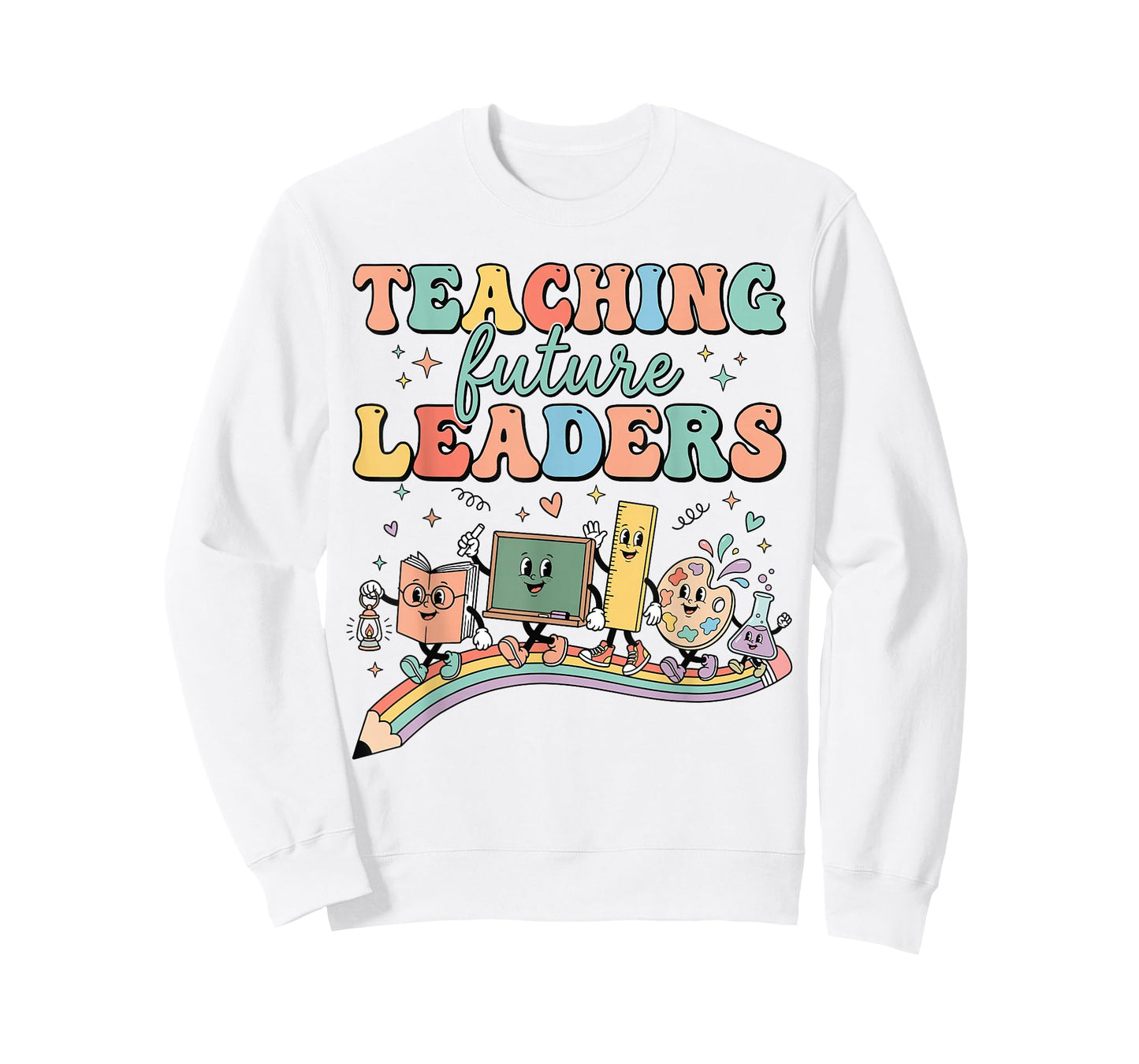 Retro Teaching Future Leaders Groovy Teacher Back to School T-Shirt