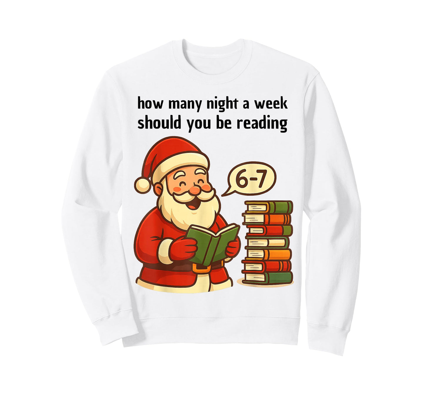 Funny Santa Reading 67 Meme Tee Christmas Teacher Book Lover T-Shirt