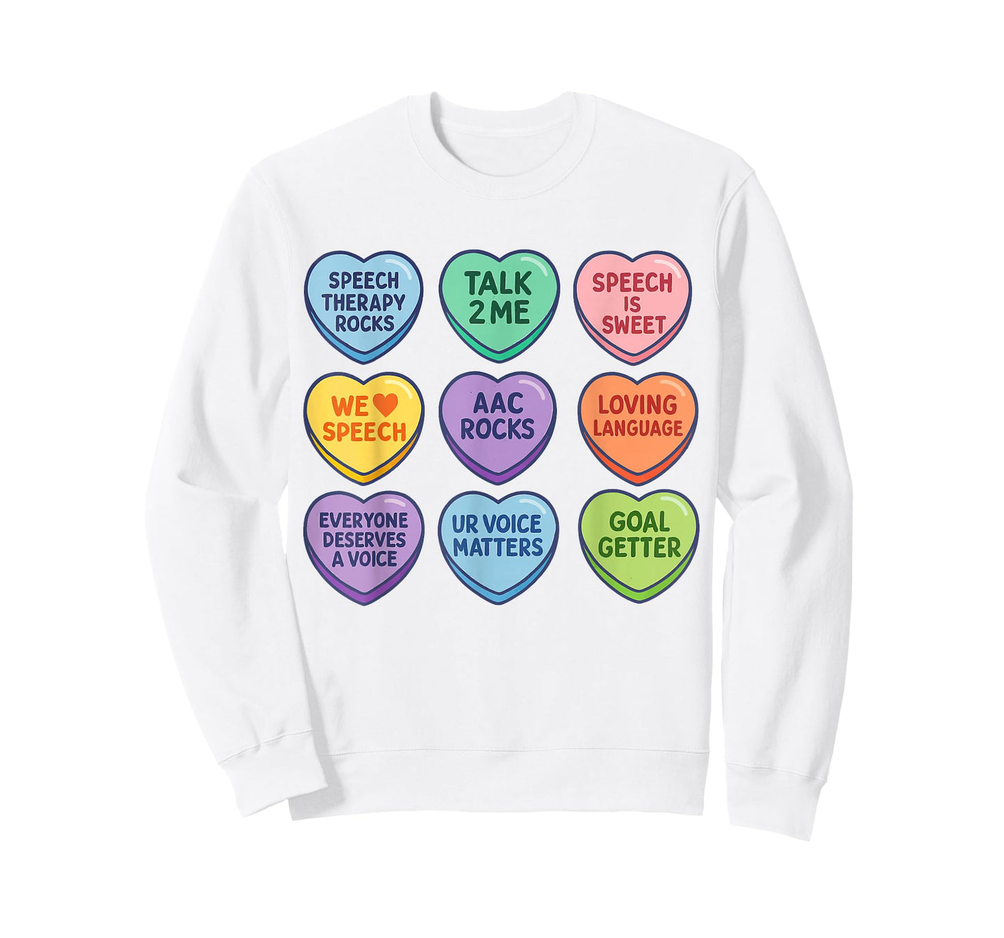 Speech Therapy Language Pathologist Autism Hearts Valentines T-Shirt