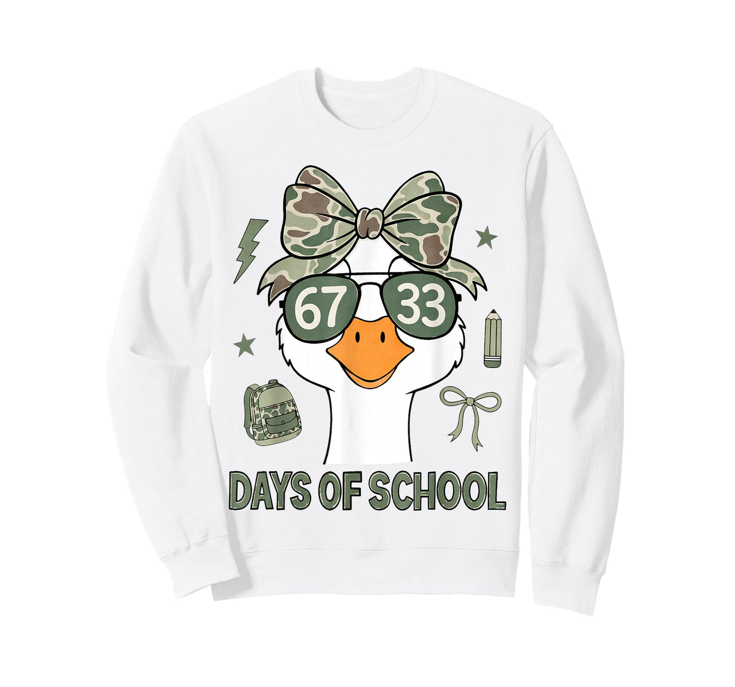 Goose 67+33 Days of School 100 Days Goose Camo Girls T-Shirt