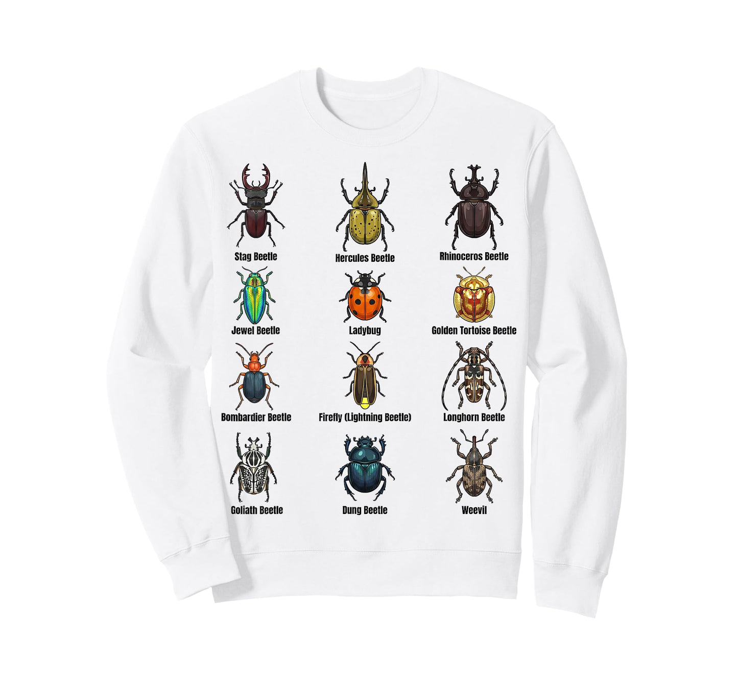 Types of Beetles, Beetle Species Chart Insect Identification T-Shirt
