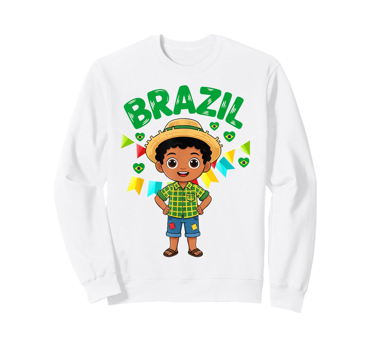 Brazil Brazilian Boy Traditional Outfit Wear Flag Heritage T-Shirt