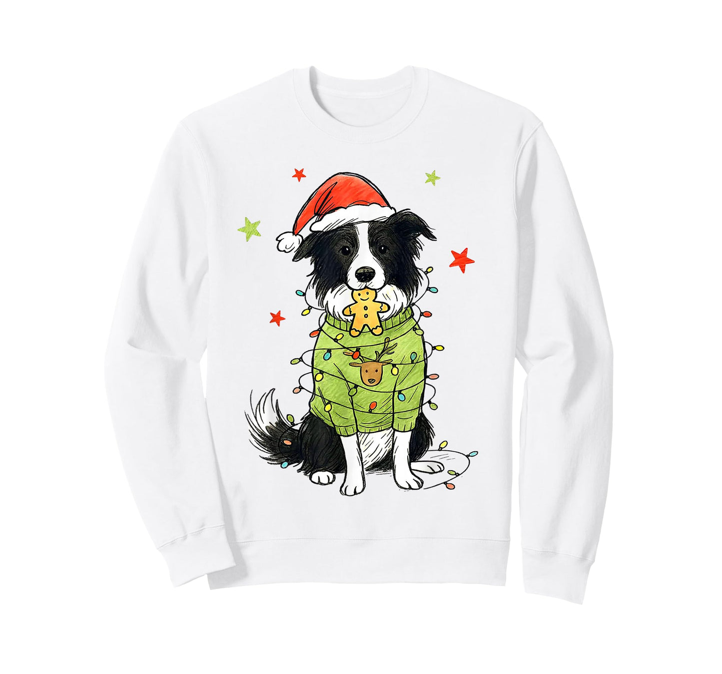 Santa Border Collie Christmas Border Collie Dog Mom Pajama T-Shirt