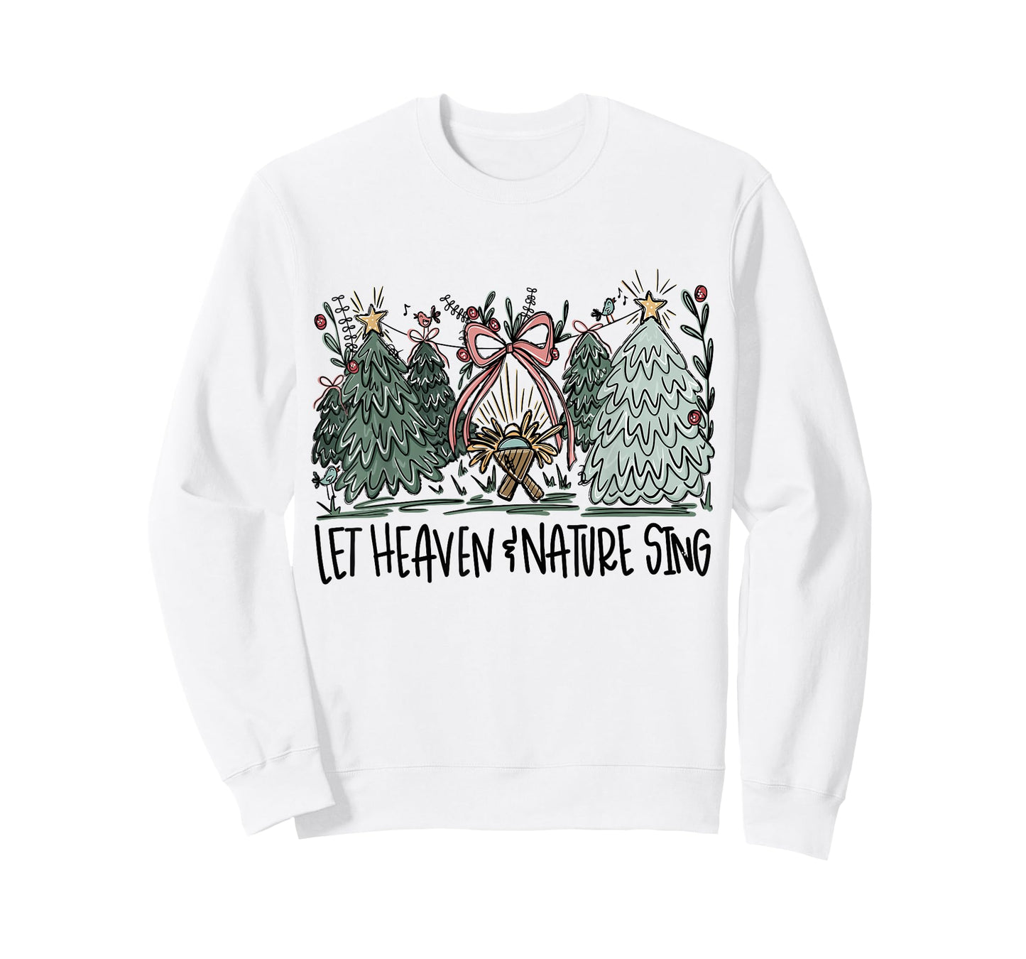 Retro Funny Let Heaven and Nature Sing Pines Tree Christians T-Shirt