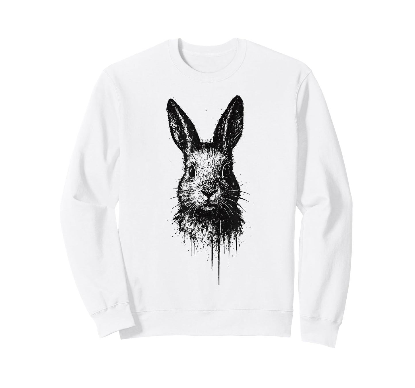 Rabbit Ink Art Grunge Edgy Forest Wildlife Portrait Bunny T-Shirt