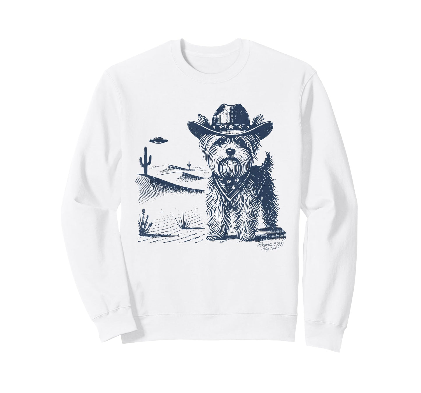 Yorkshire Terrier Cowboy UFO Vintage Yorkie Mom Dog Dad T-Shirt