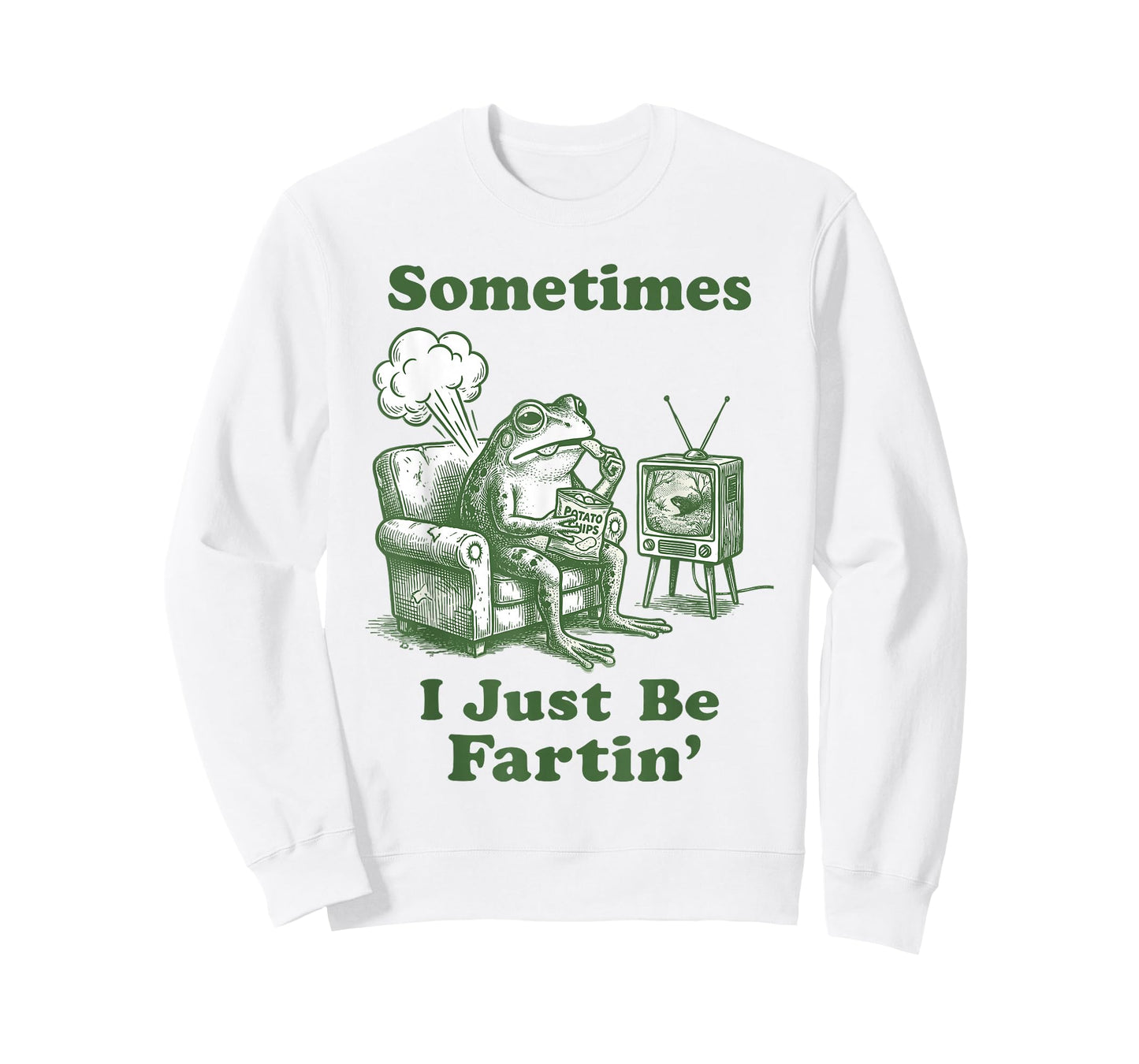 Sometimes I Just Be Fartin Frog Funny Meme Retro Lazy Toad T-Shirt