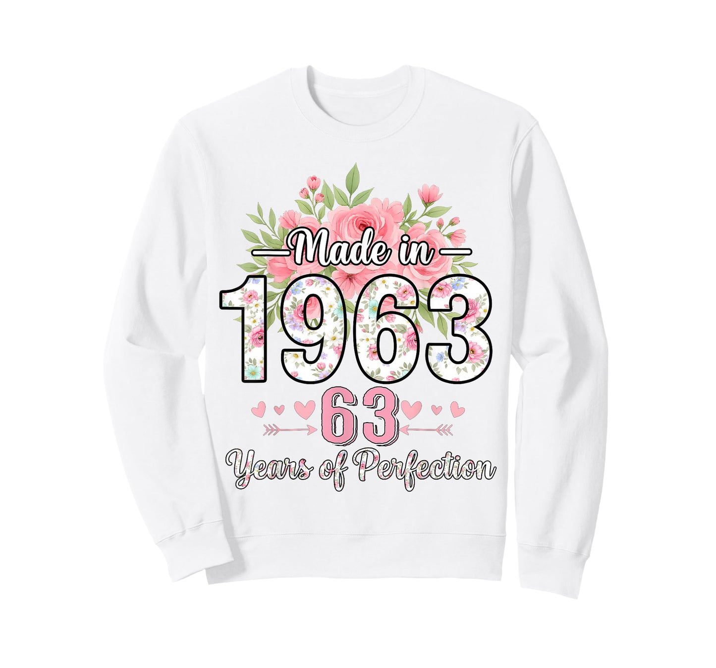 Made in 1963 Floral 63rd Birthday Gifts Women 63 Years Old T-Shirt