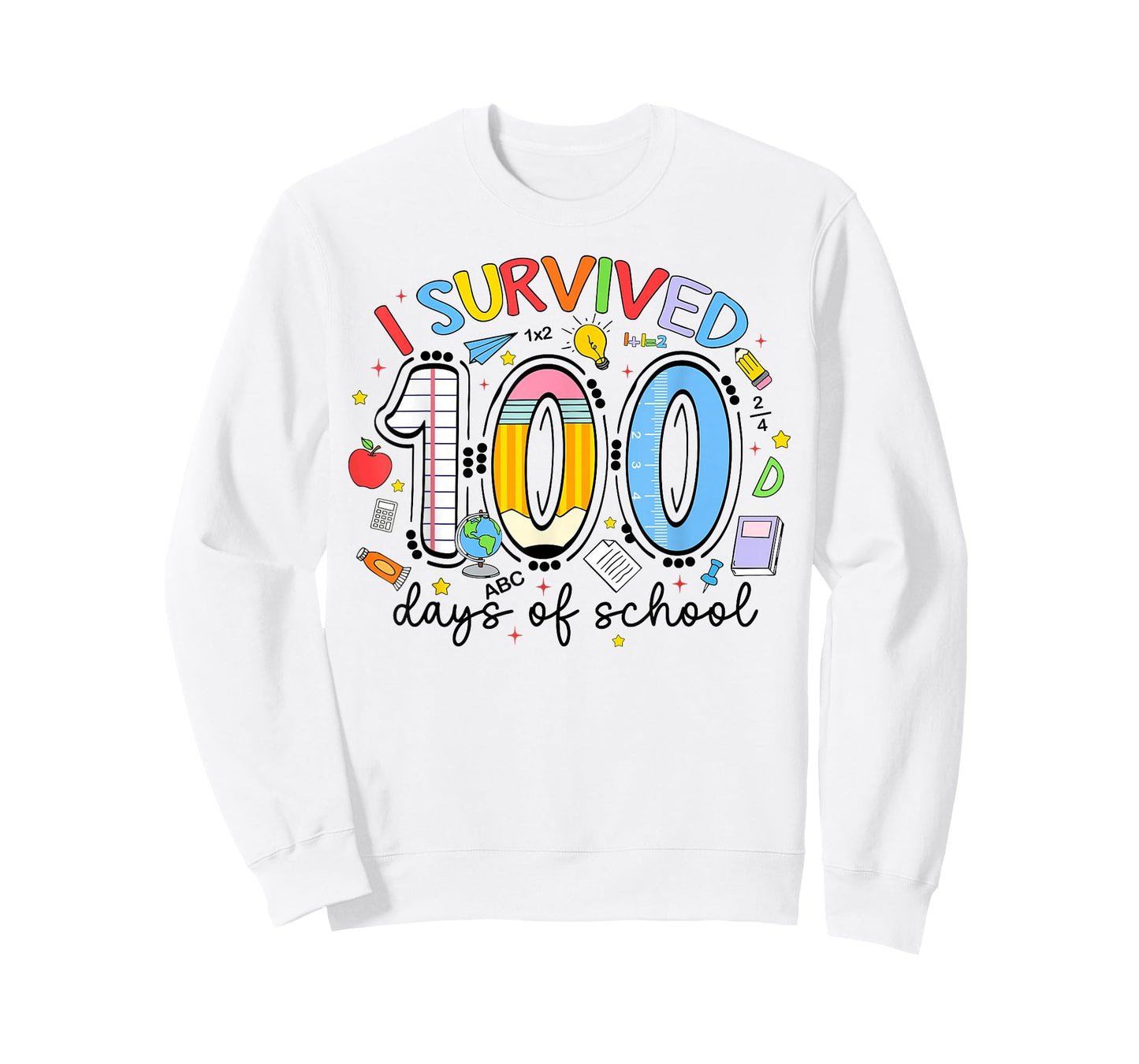 I Survived 100 Days of School 100th Day Teacher Student Kids T-Shirt
