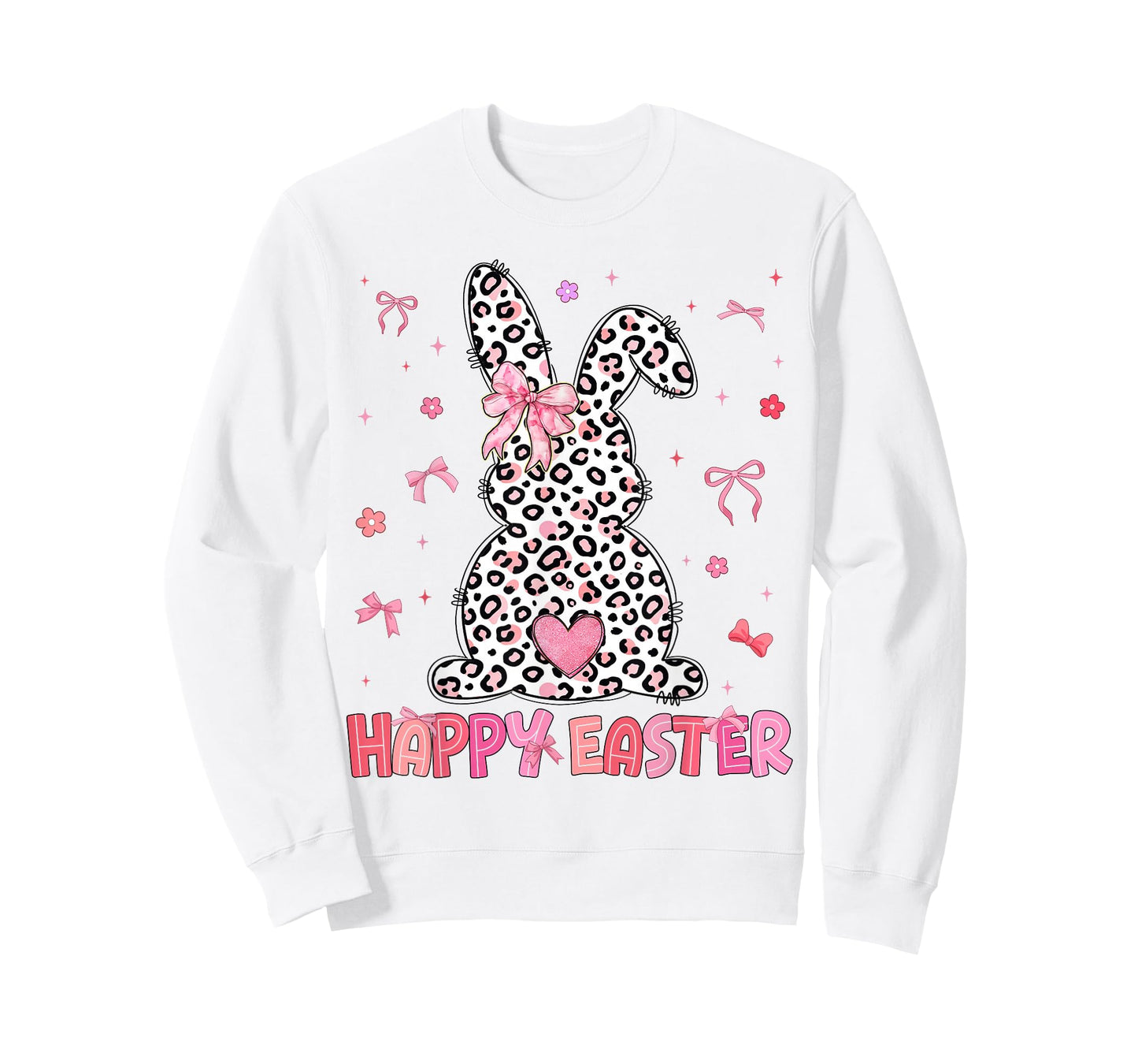 Happy Easter Coquette Leopard Bunny Women Girl Kid T-Shirt