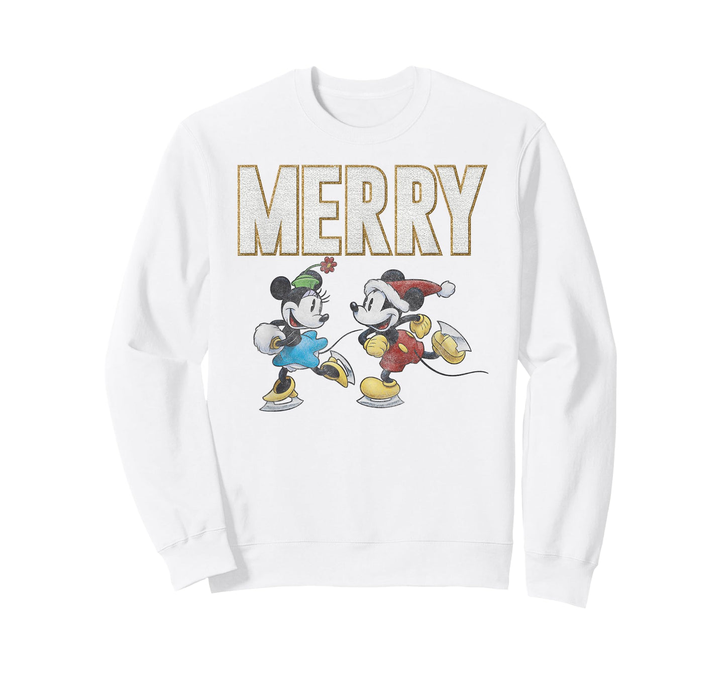 Disney Mickey and Friends Merry Christmas Ice Skating Duo T-Shirt