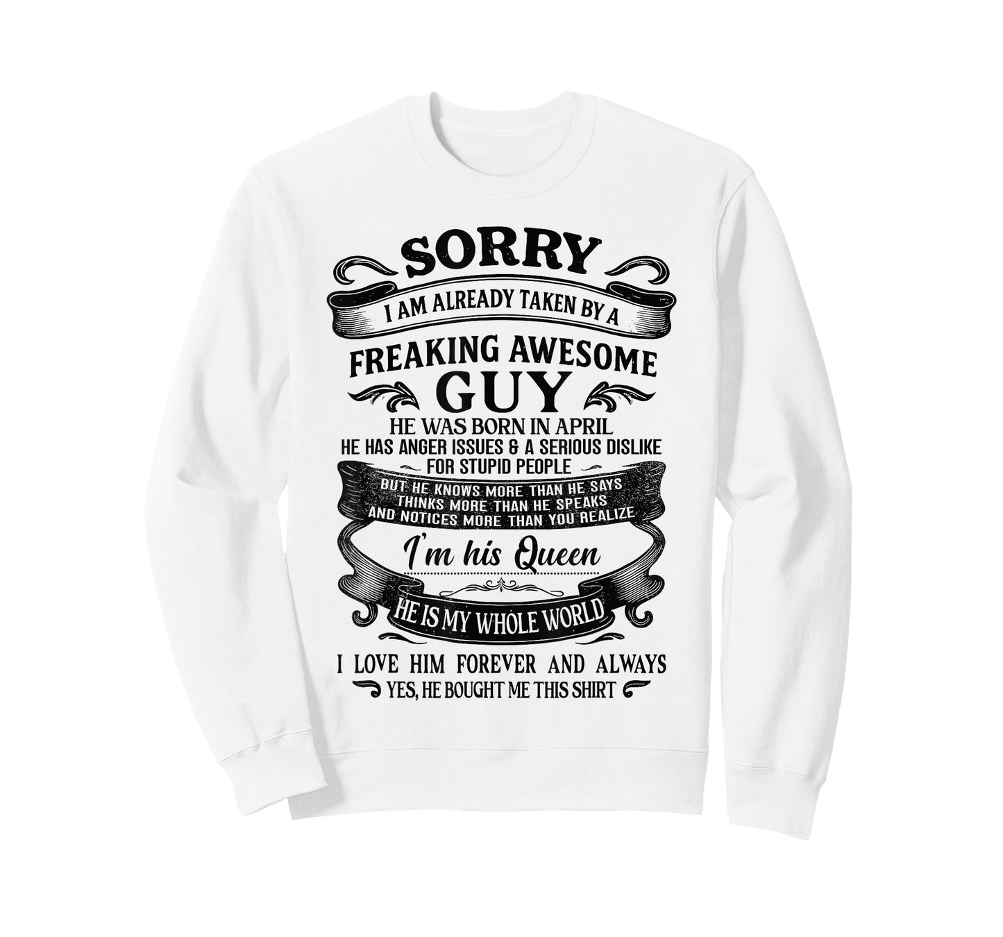 I Am Already Taken by Freaking Awesome Guy Born in April T-Shirt