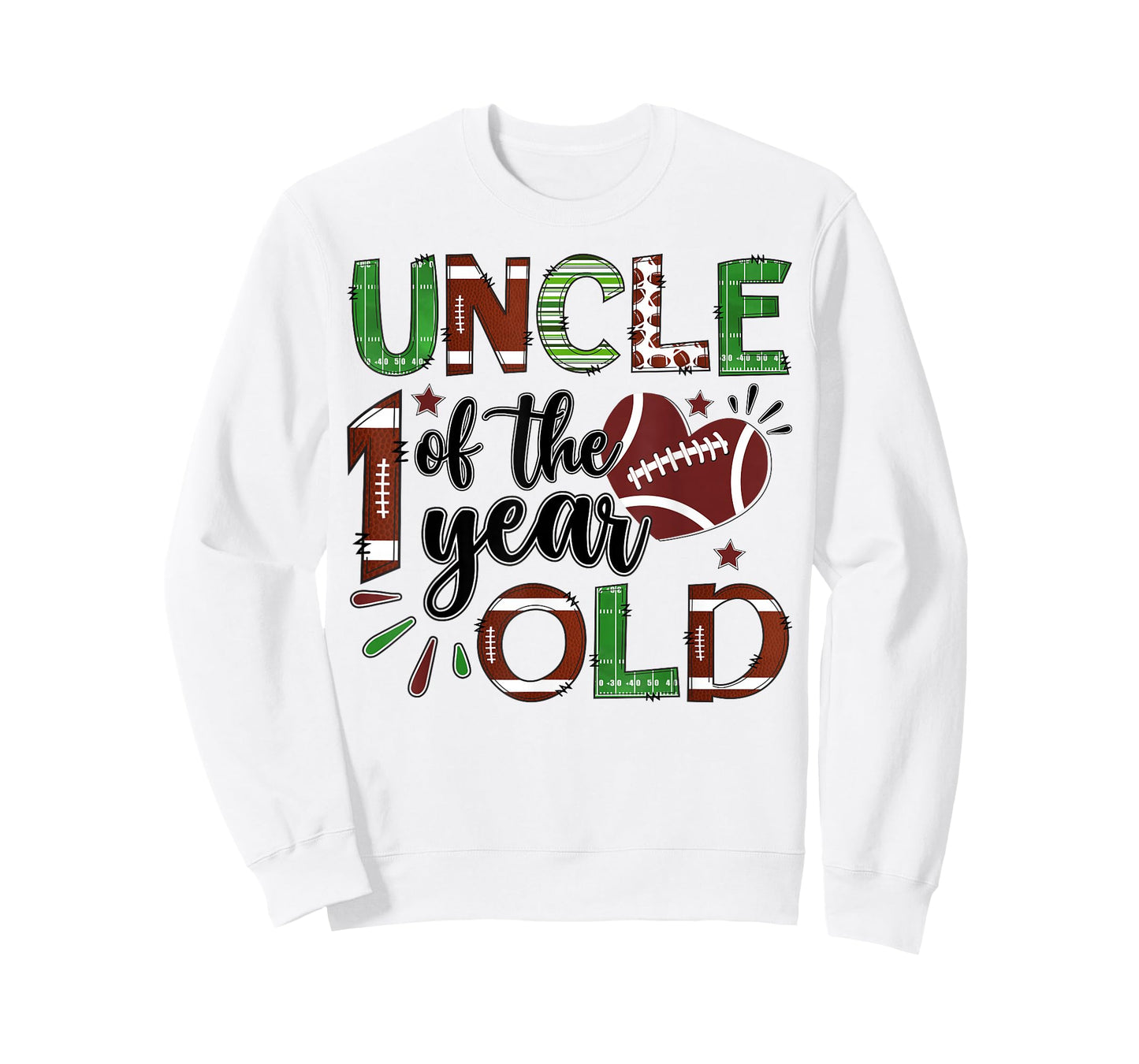 Uncle of The 1 Year Old Football 1st Birthday Boy Matching T-Shirt