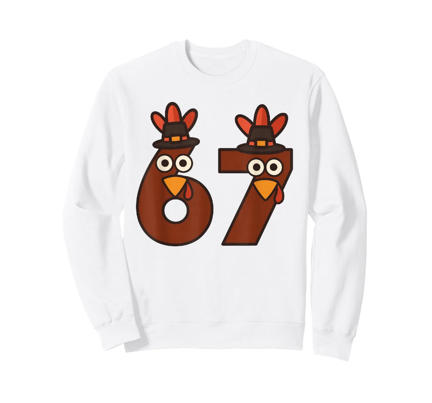 Funny Six Seven 6 7 Meme Thanksgiving Turkey Number 67 T-Shirt
