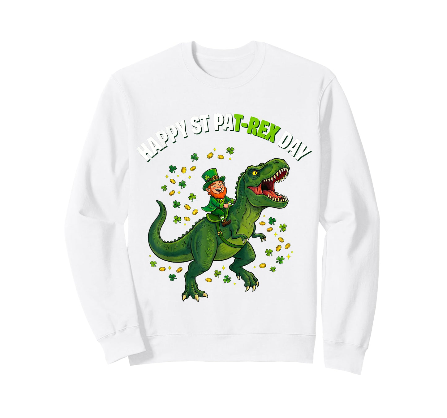 Dino St Patricks Day Kids Saint Patricks Boys Leprechaun T-Shirt
