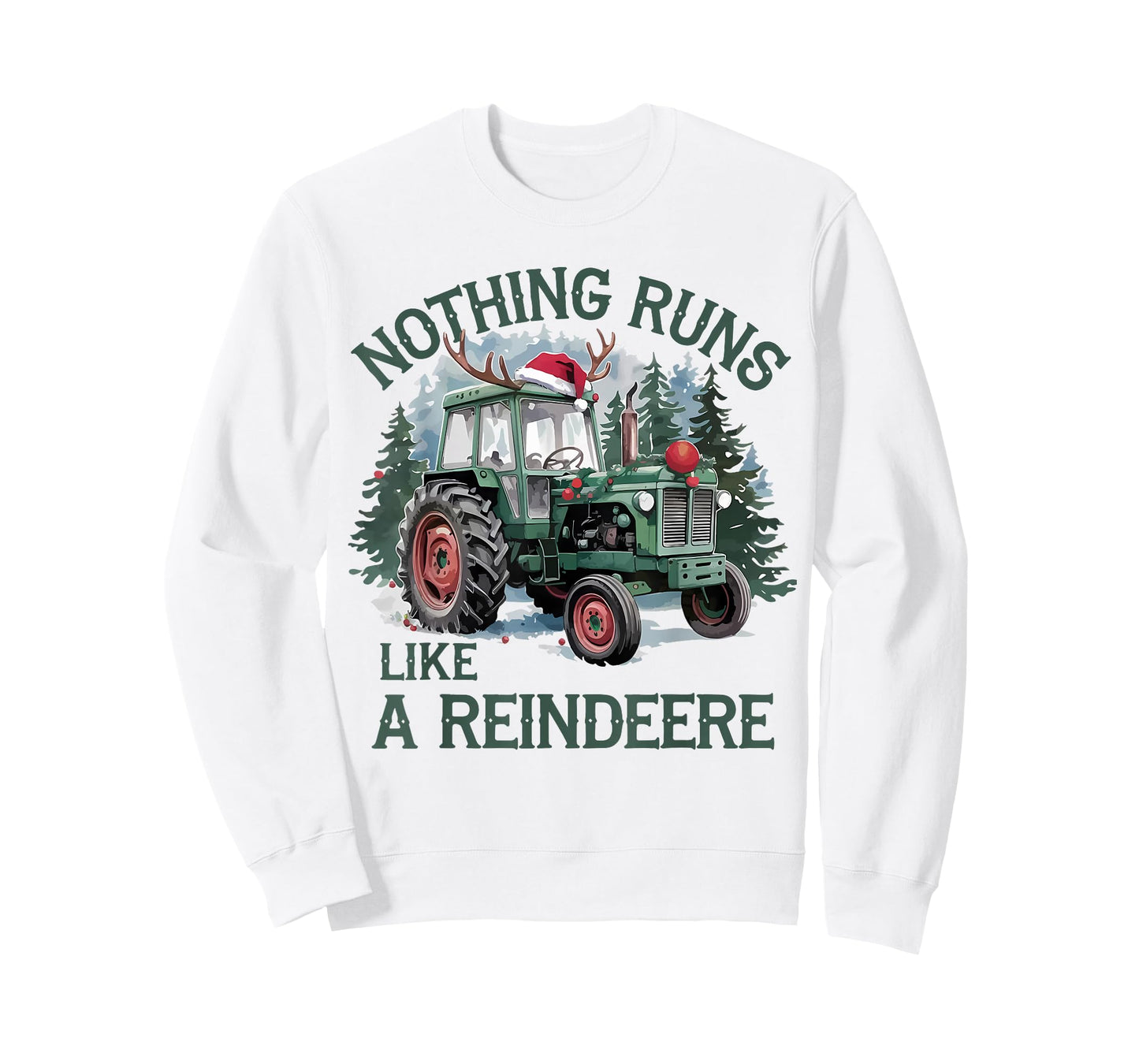 Nothing Runs Like A Reindeer Christmas Tractor Farmhouse T-Shirt
